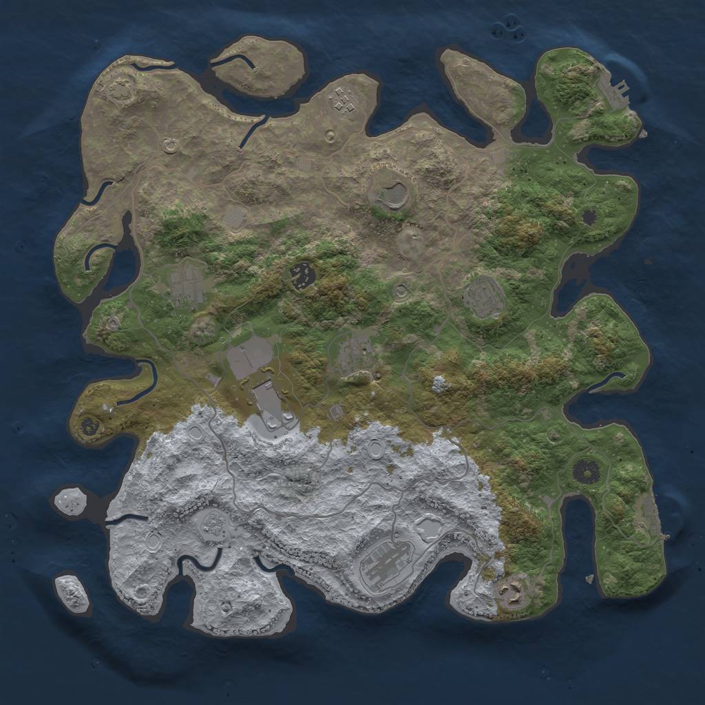 Rust Map: Procedural Map, Size: 4000, Seed: 28400, 17 Monuments