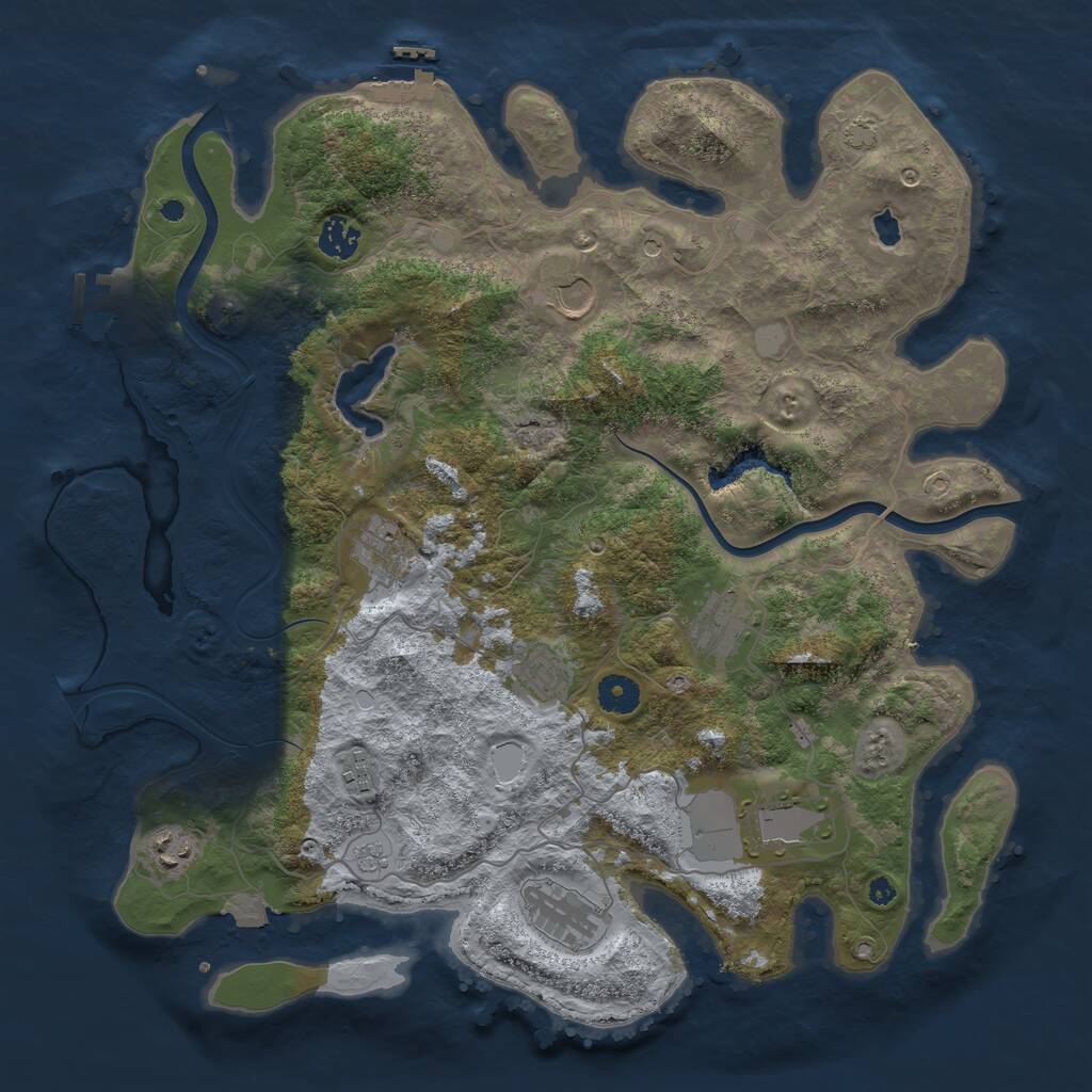 Rust Map: Procedural Map, Size: 4000, Seed: 458021104, 15 Monuments