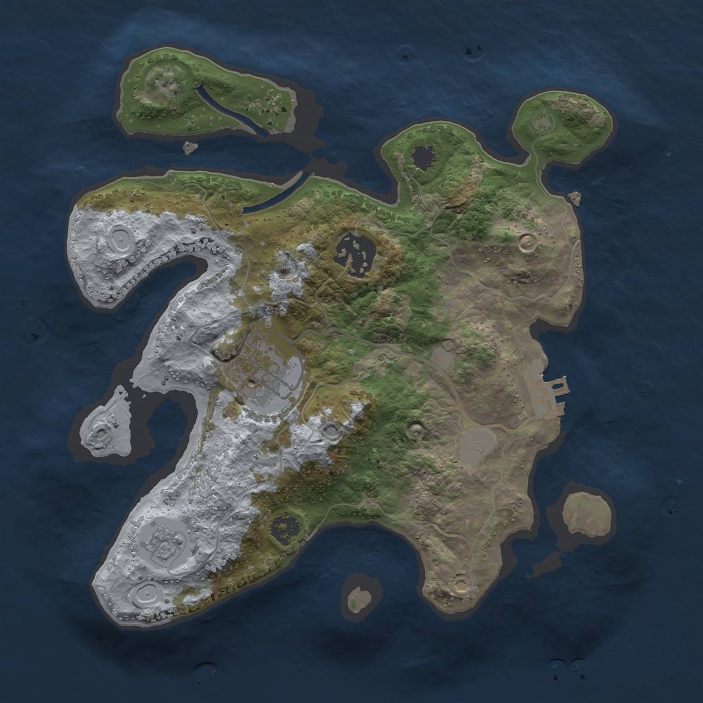 Rust Map: Procedural Map, Size: 2500, Seed: 9862, 7 Monuments