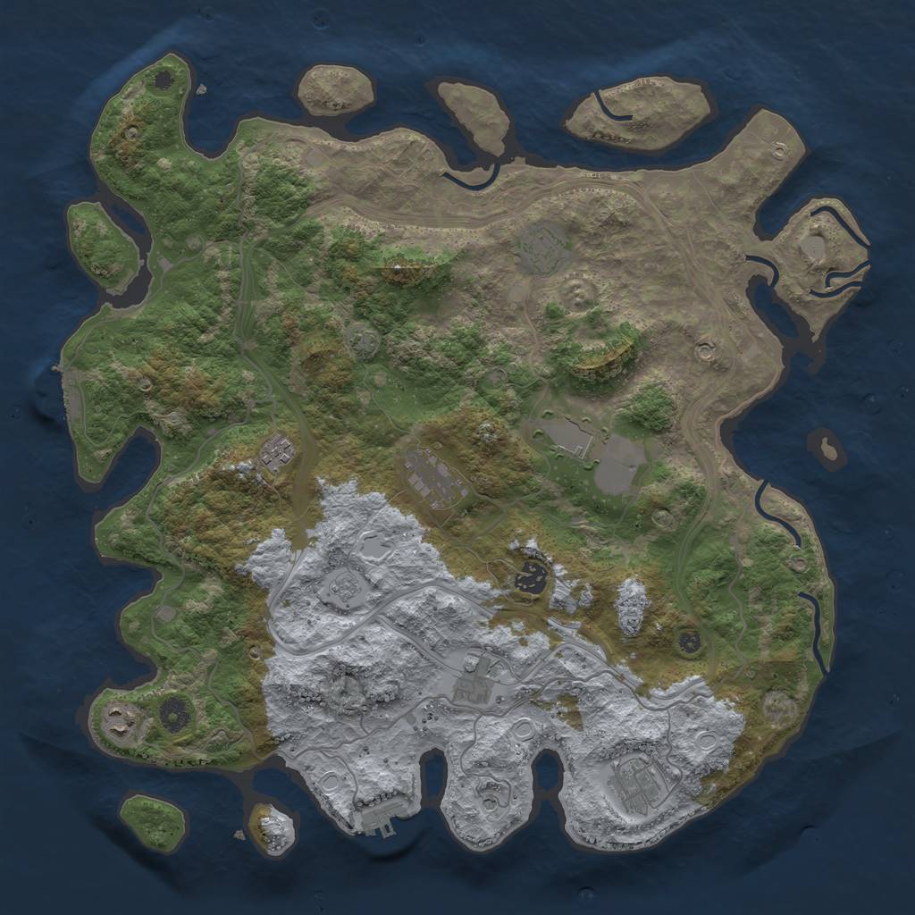 Rust Map: Procedural Map, Size: 4250, Seed: 66109185, 16 Monuments