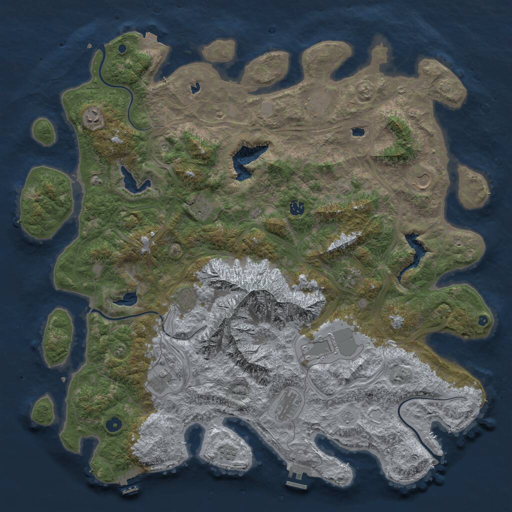 Rust Map: Procedural Map, Size: 5000, Seed: 59216, 17 Monuments