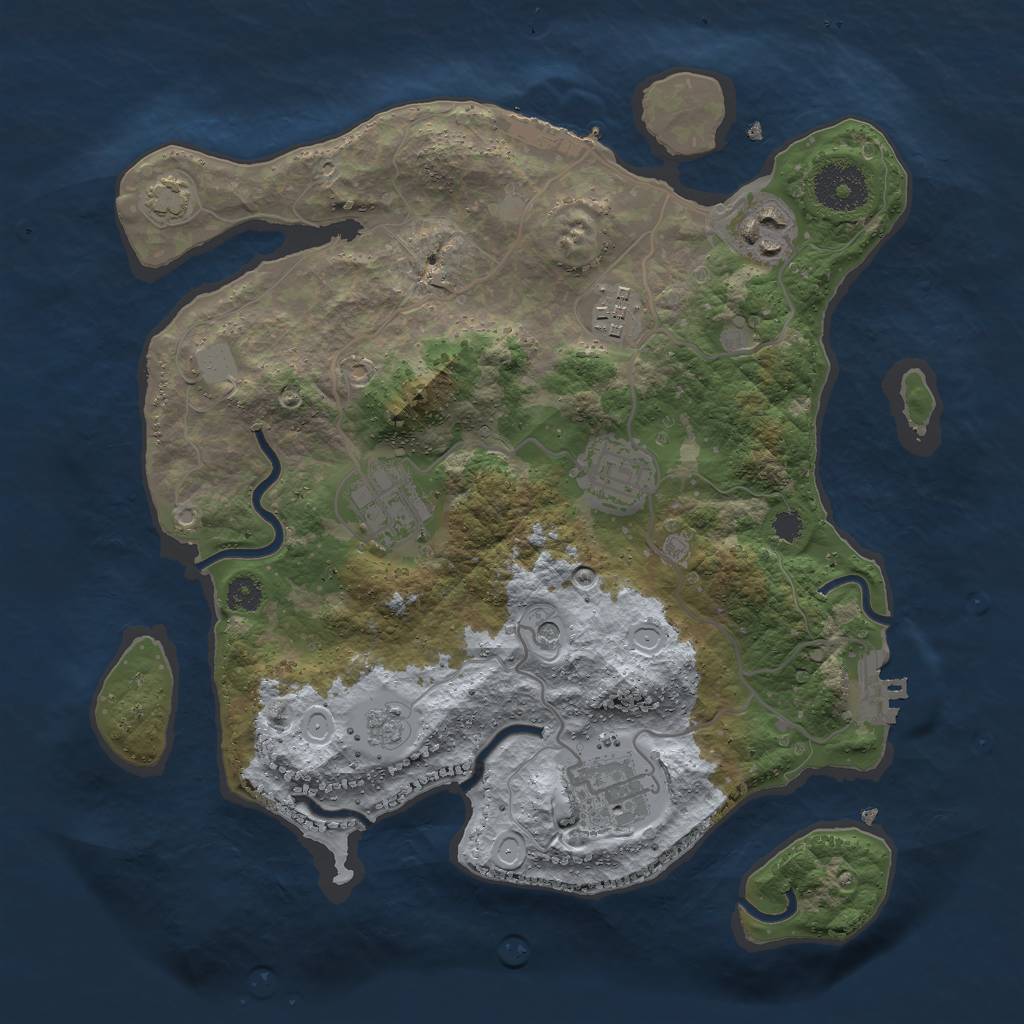 Rust Map: Procedural Map, Size: 3000, Seed: 11205826, 13 Monuments