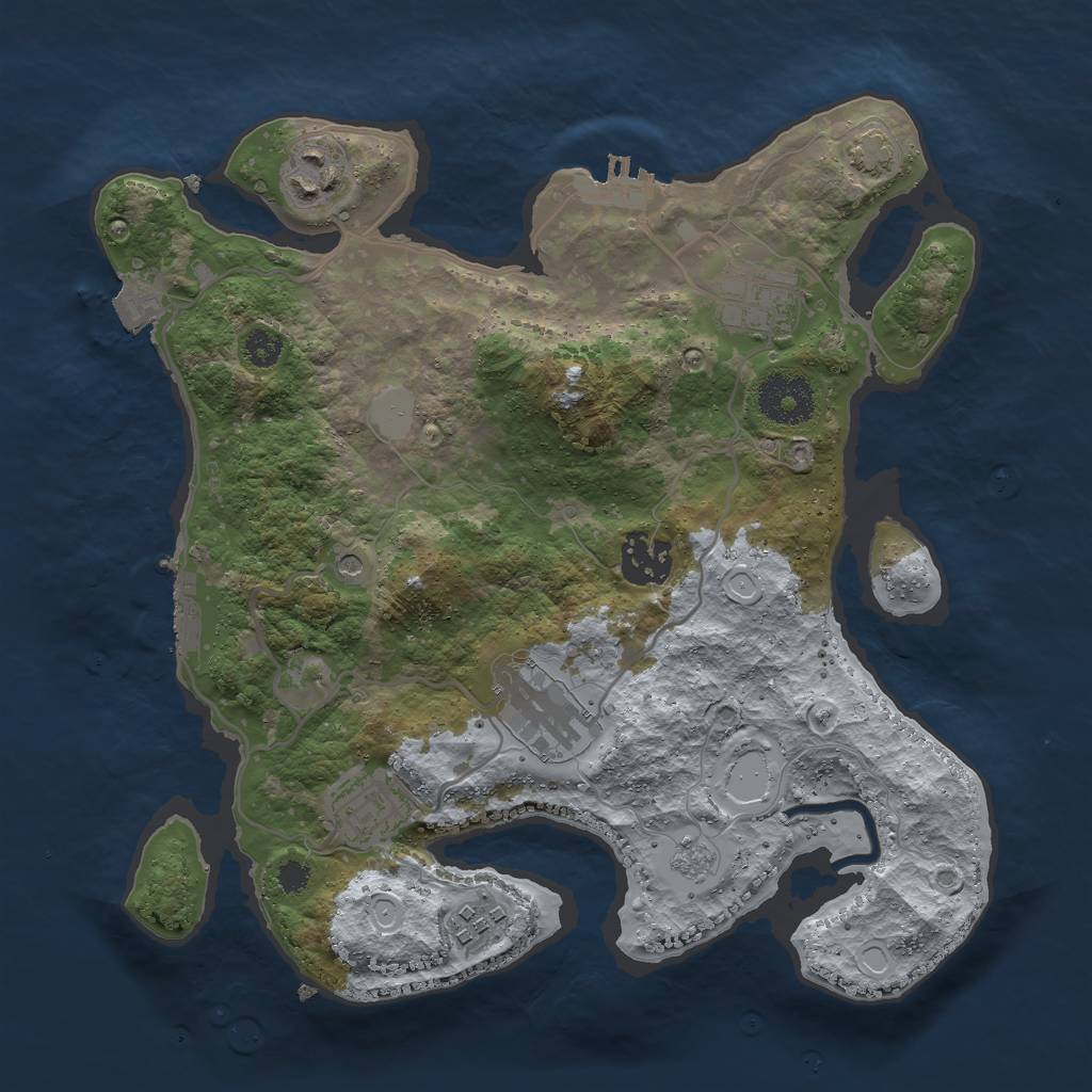Rust Map: Procedural Map, Size: 3000, Seed: 259757964, 14 Monuments