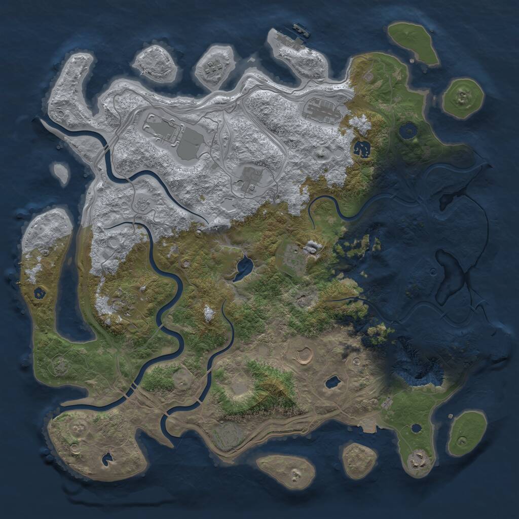 Rust Map: Procedural Map, Size: 4500, Seed: 10435, 16 Monuments