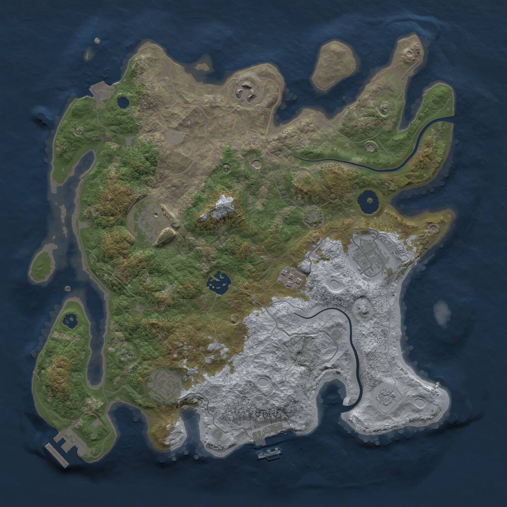 Rust Map: Procedural Map, Size: 3450, Seed: 52515254, 12 Monuments