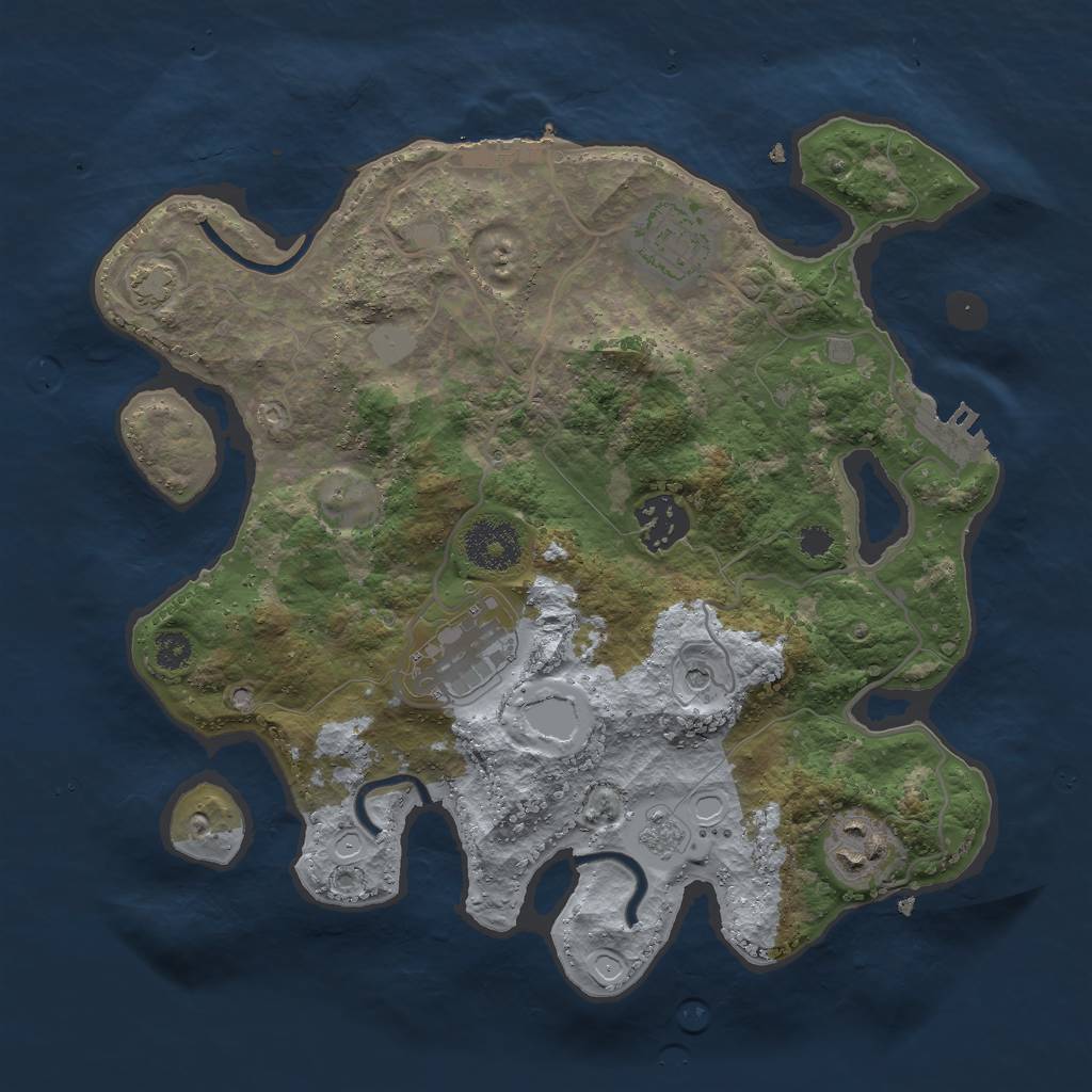 Rust Map: Procedural Map, Size: 3000, Seed: 5033, 12 Monuments