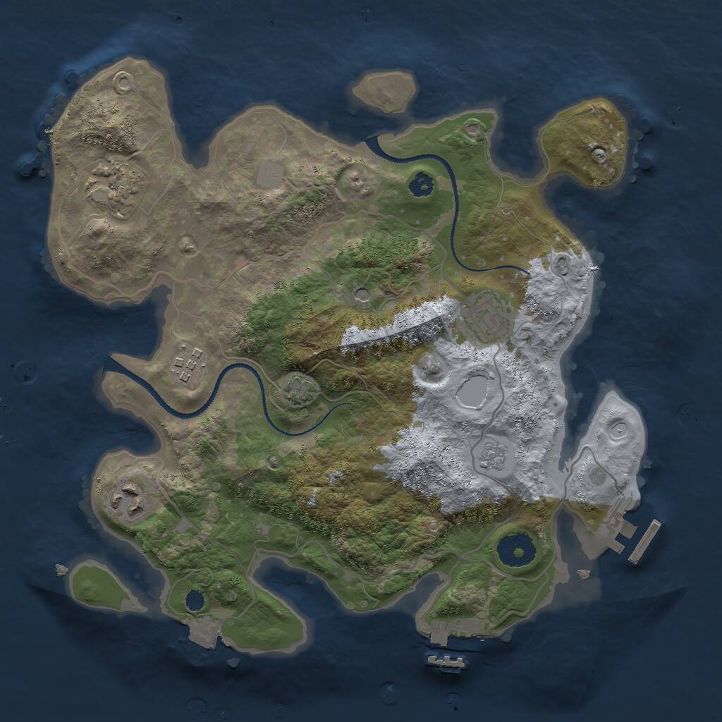 Rust Map: Procedural Map, Size: 3000, Seed: 382112579, 10 Monuments