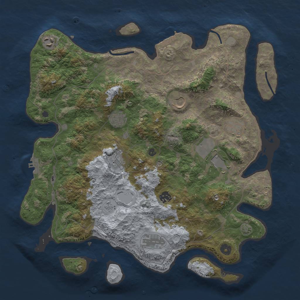 Rust Map: Procedural Map, Size: 4000, Seed: 1897975983, 16 Monuments