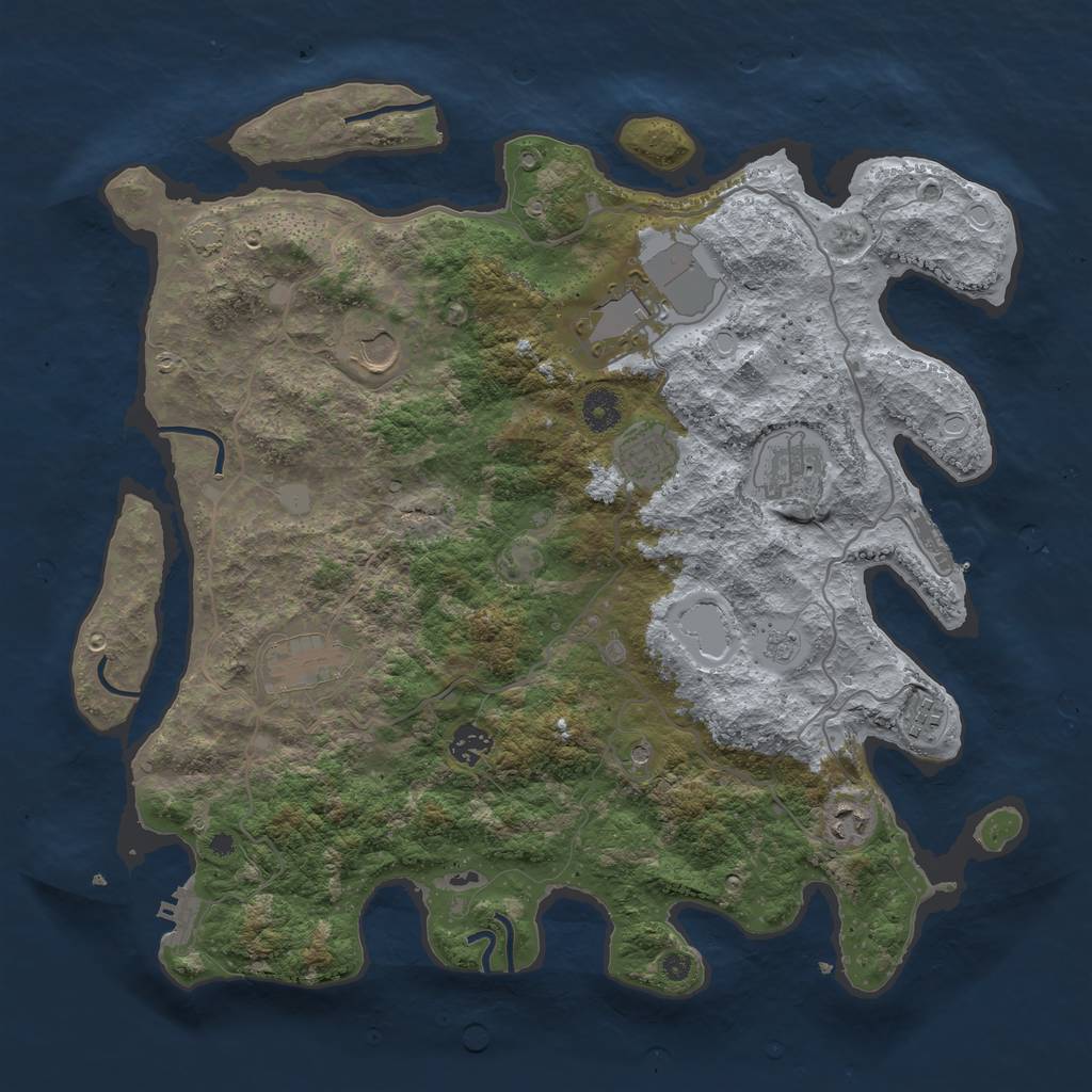Rust Map: Procedural Map, Size: 4000, Seed: 281653184, 16 Monuments