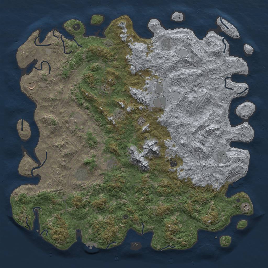 Rust Map: Procedural Map, Size: 5500, Seed: 996522476, 19 Monuments