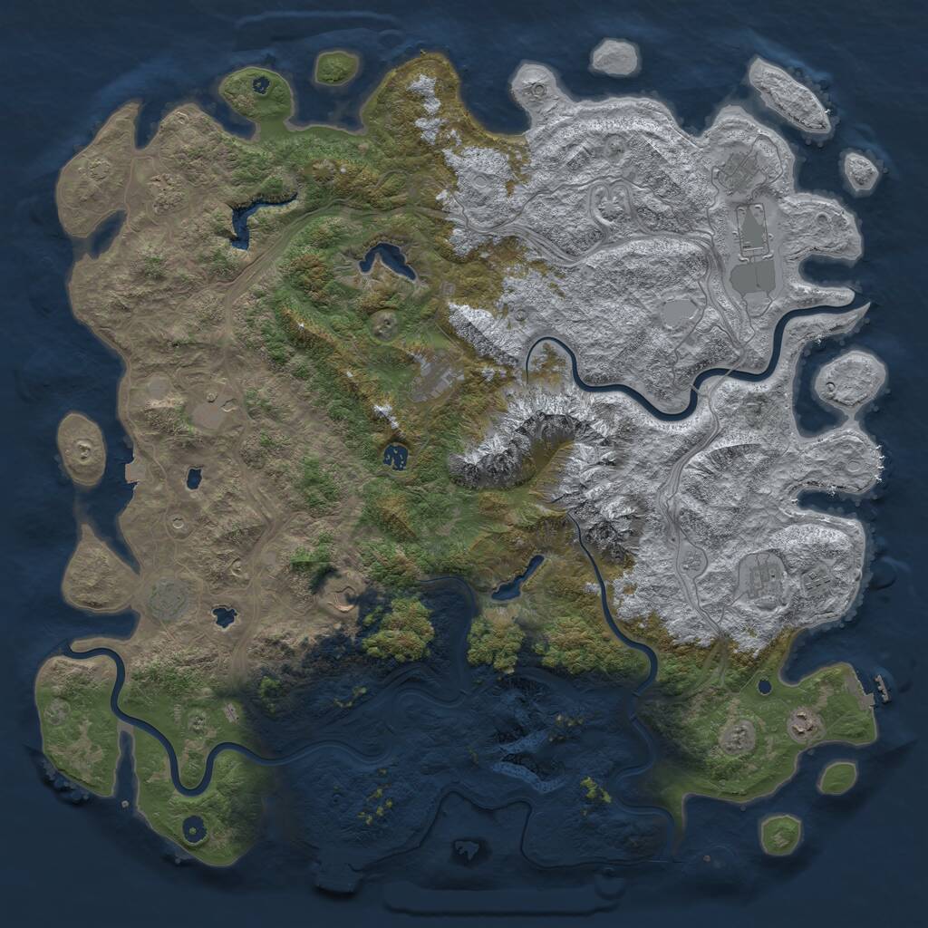 Rust Map: Procedural Map, Size: 5500, Seed: 996522476, 17 Monuments