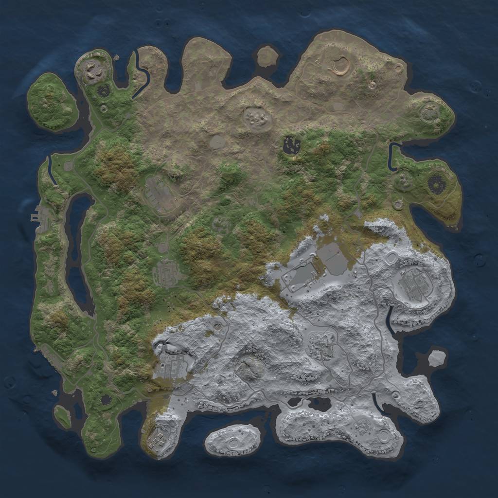 Rust Map: Procedural Map, Size: 4000, Seed: 2019, 18 Monuments