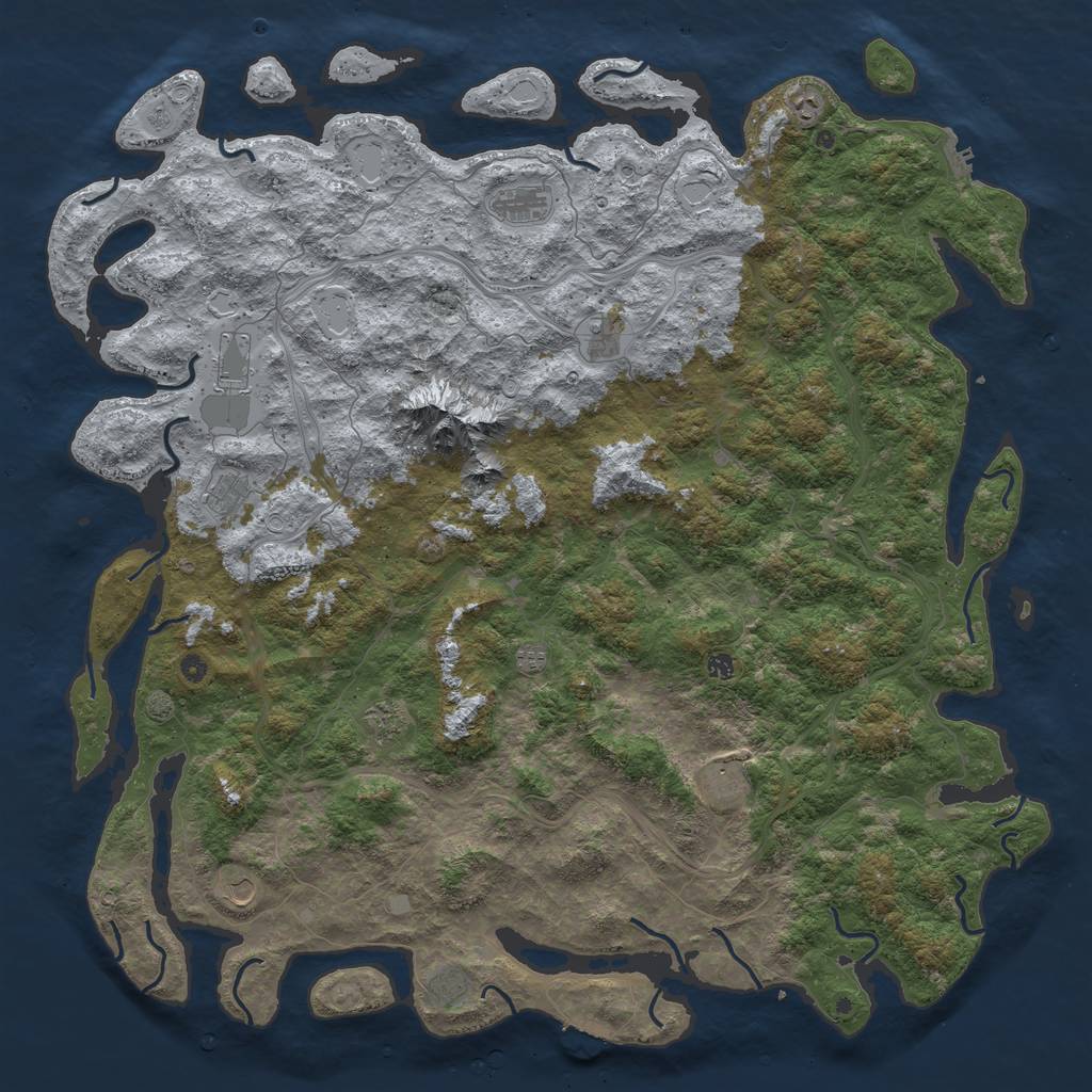 Rust Map: Procedural Map, Size: 6000, Seed: 985692216, 19 Monuments