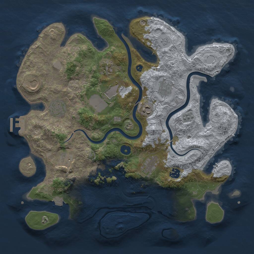 Rust Map: Procedural Map, Size: 3750, Seed: 2714368, 15 Monuments