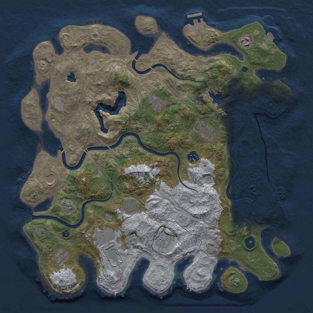 Rust Map: Procedural Map, Size: 4250, Seed: 1000406486, 16 Monuments