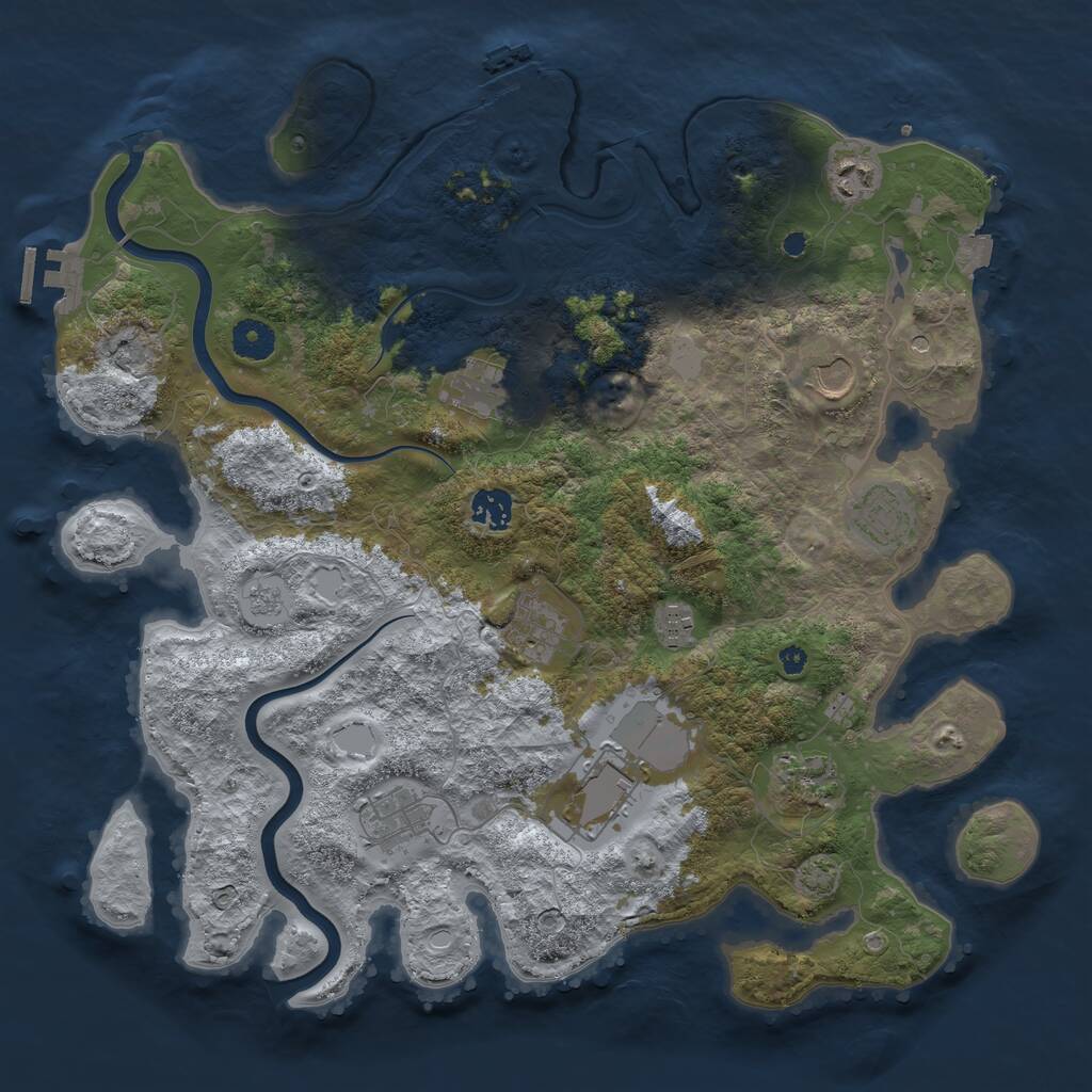 Rust Map: Procedural Map, Size: 3900, Seed: 82011749, 16 Monuments