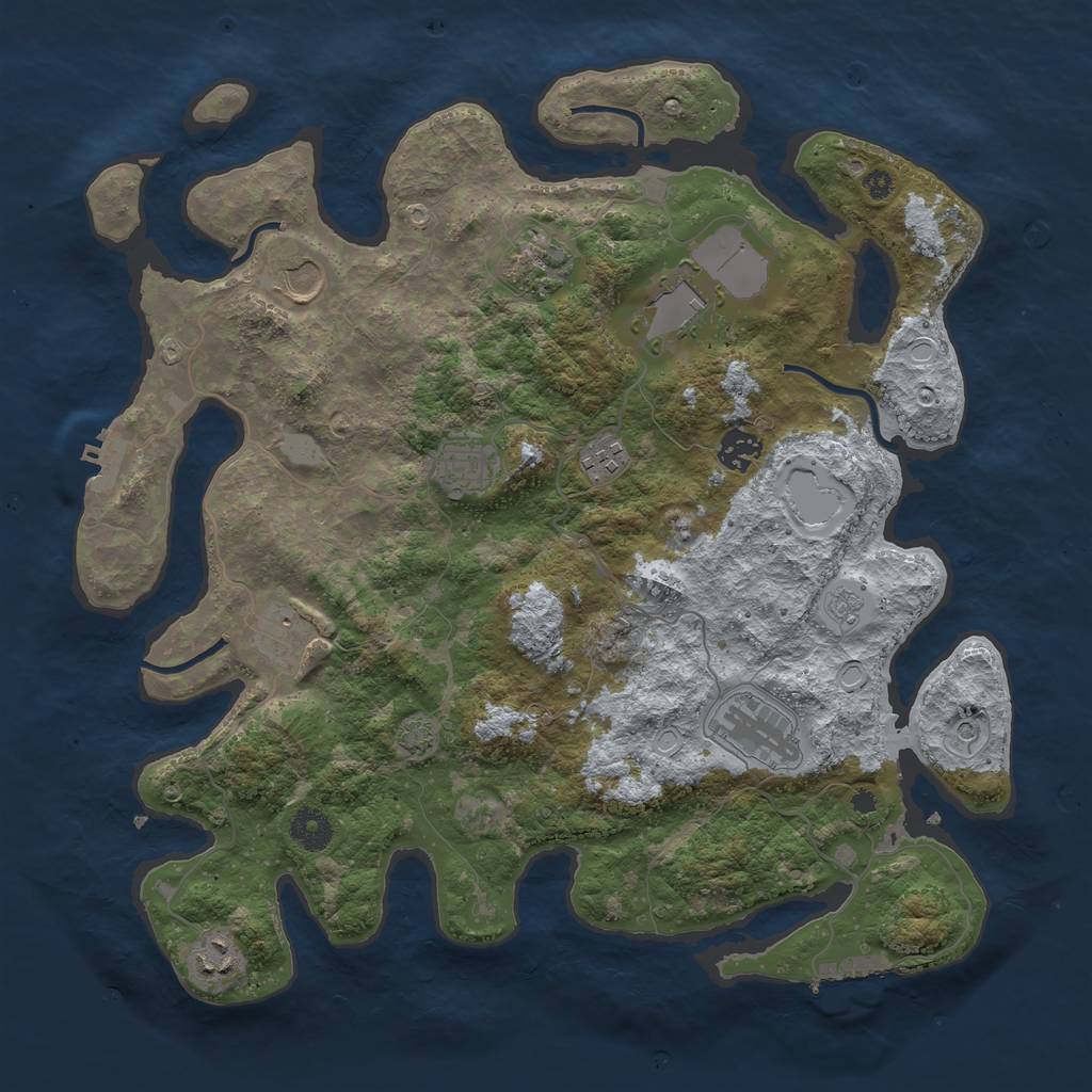 Rust Map: Procedural Map, Size: 3850, Seed: 55567766, 17 Monuments