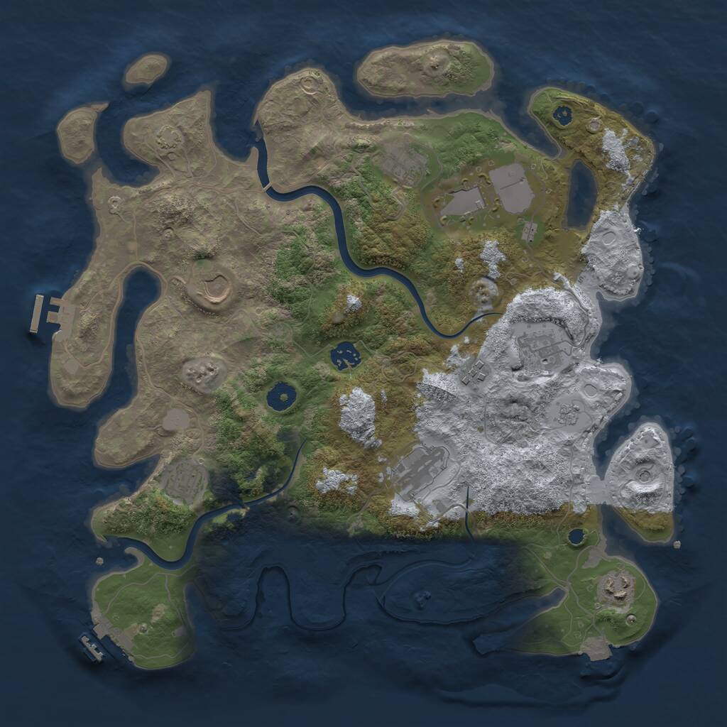 Rust Map: Procedural Map, Size: 3850, Seed: 55567766, 15 Monuments