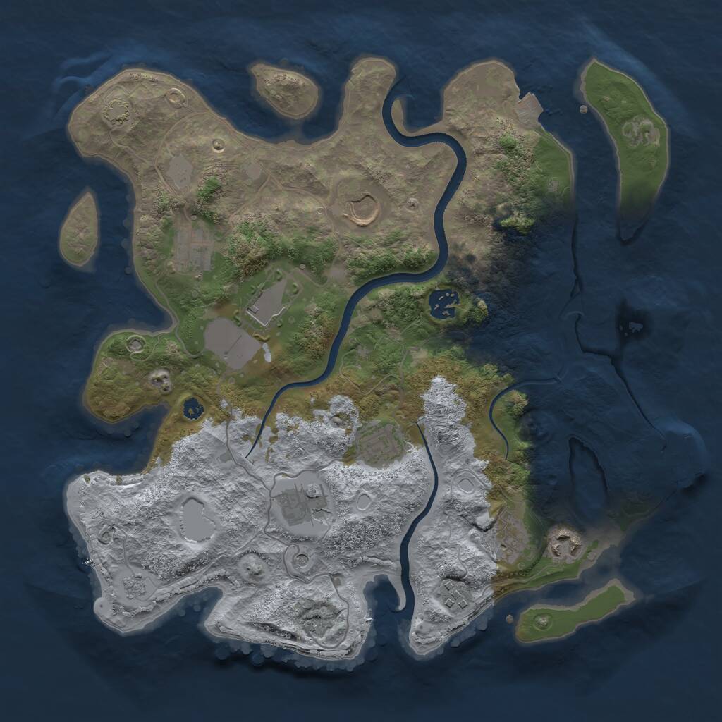 Rust Map: Procedural Map, Size: 3500, Seed: 1772296573, 14 Monuments