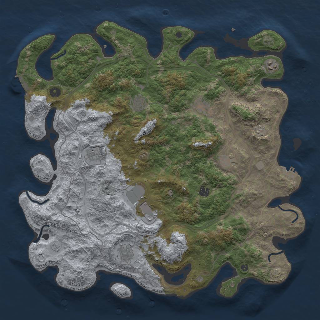 Rust Map: Procedural Map, Size: 4500, Seed: 6498785, 17 Monuments