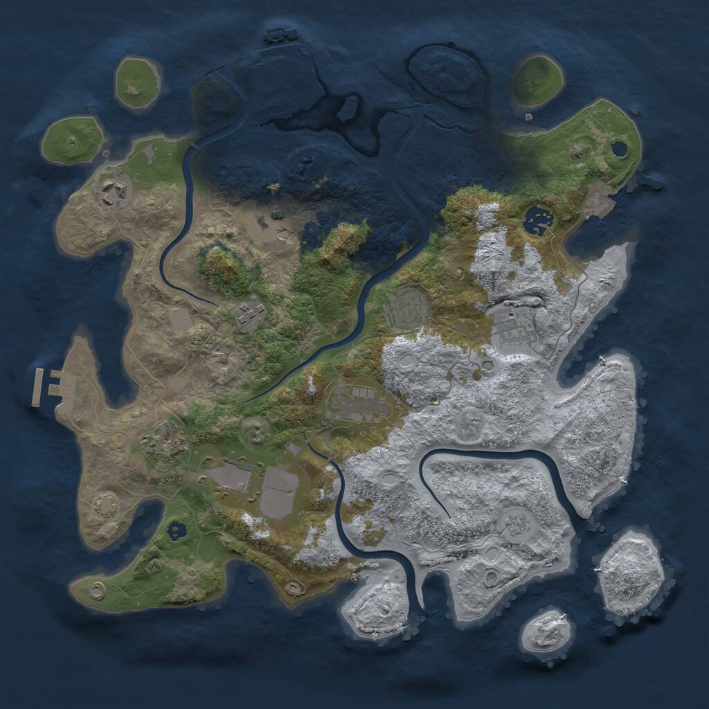 Rust Map: Procedural Map, Size: 3700, Seed: 79198901, 15 Monuments