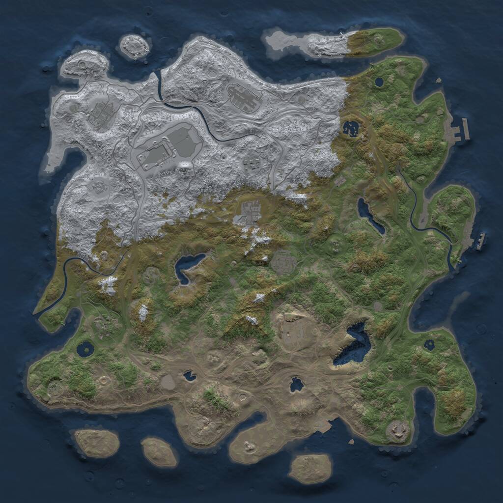 Rust Map: Procedural Map, Size: 4600, Seed: 4520231, 16 Monuments