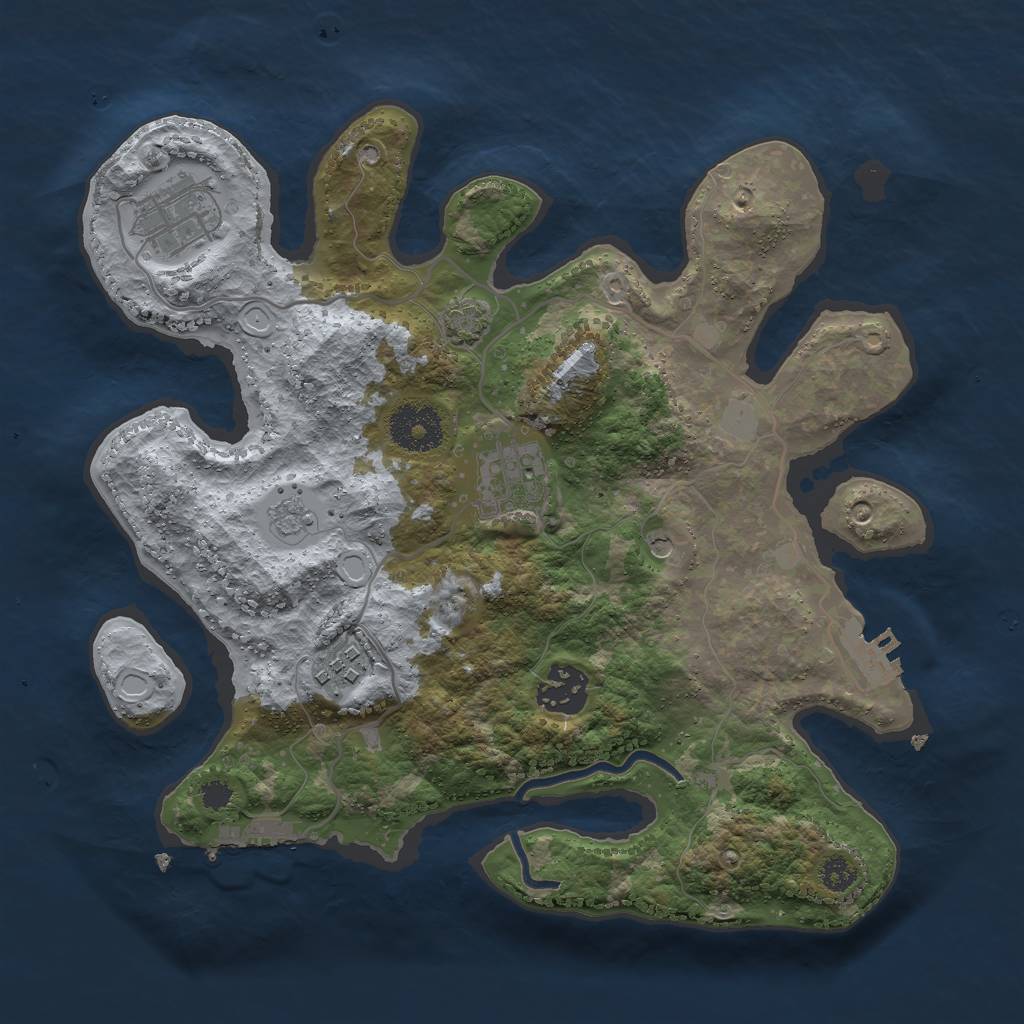 Rust Map: Procedural Map, Size: 3000, Seed: 31496, 12 Monuments