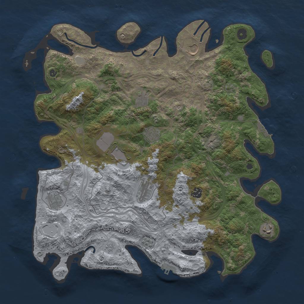 Rust Map: Procedural Map, Size: 4250, Seed: 426374987, 17 Monuments