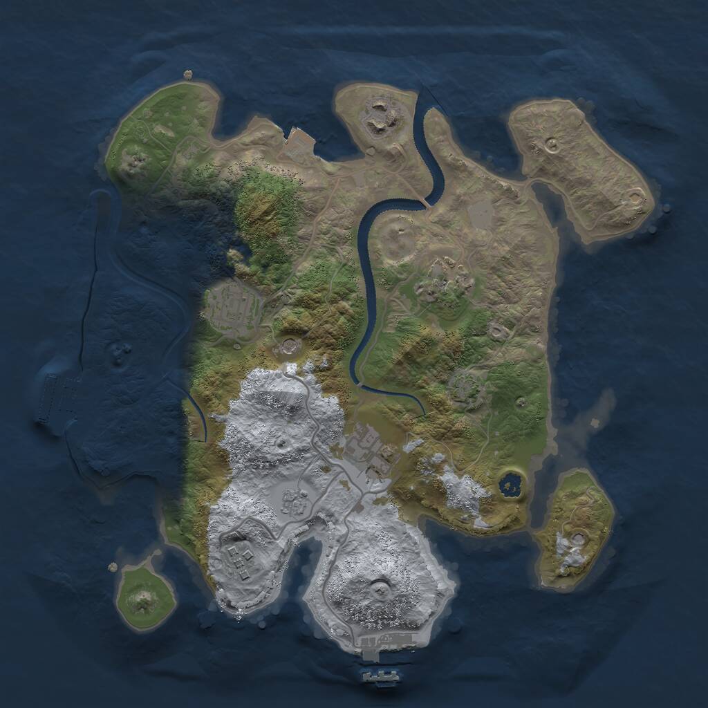 Rust Map: Procedural Map, Size: 3000, Seed: 17424, 11 Monuments