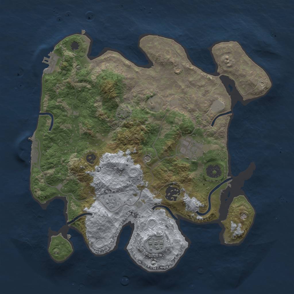 Rust Map: Procedural Map, Size: 3000, Seed: 17424, 11 Monuments