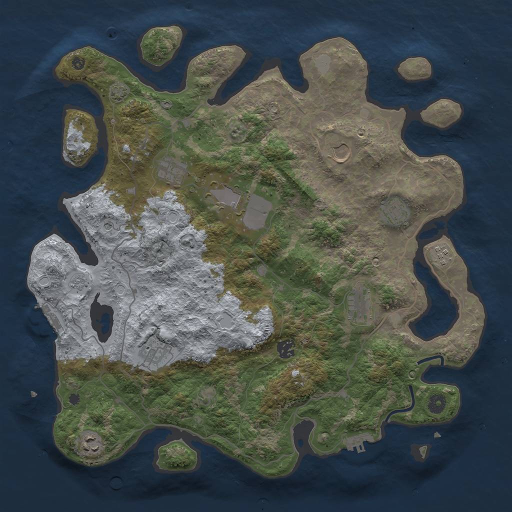 Rust Map: Procedural Map, Size: 4000, Seed: 19686, 17 Monuments