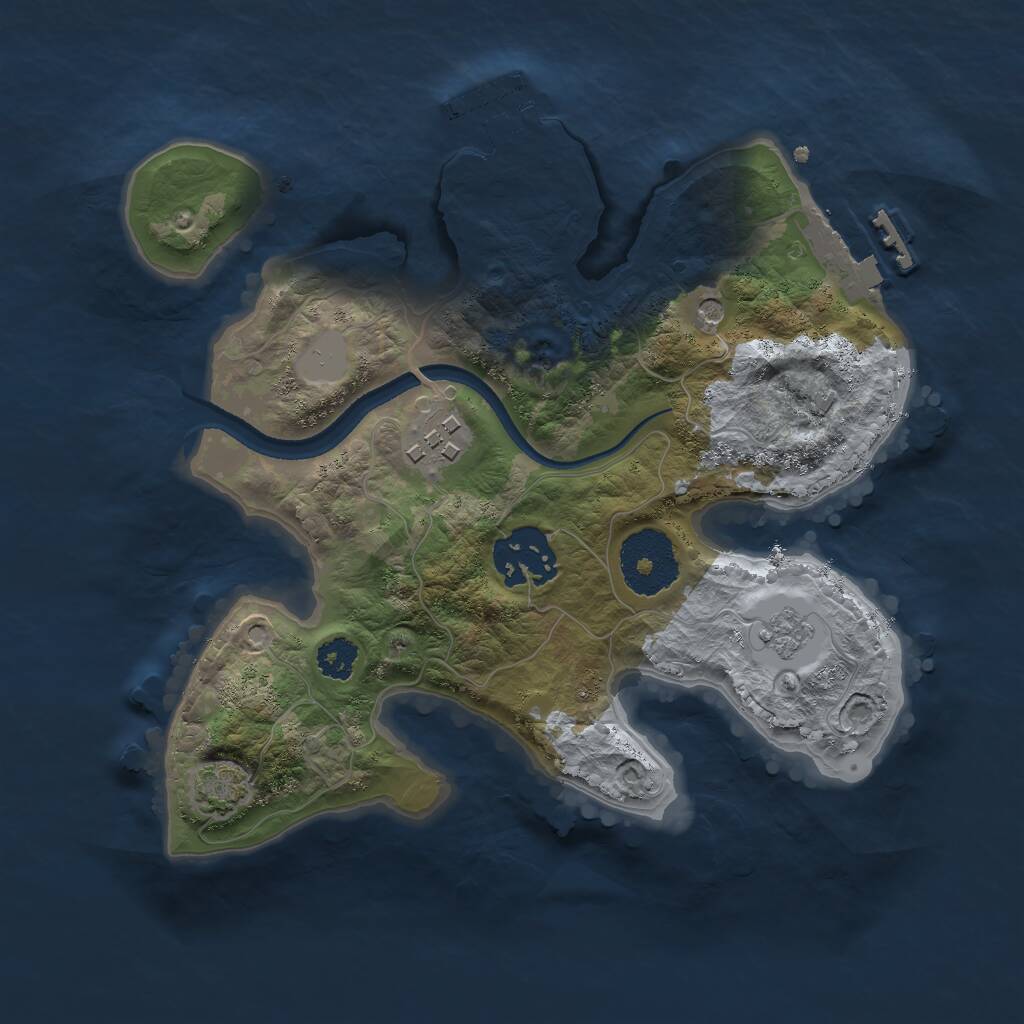 Rust Map: Procedural Map, Size: 2500, Seed: 958863376, 8 Monuments