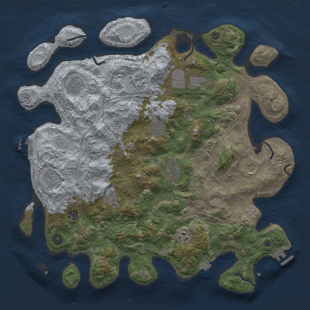 Rust Map: Procedural Map, Size: 4250, Seed: 640796078, 19 Monuments