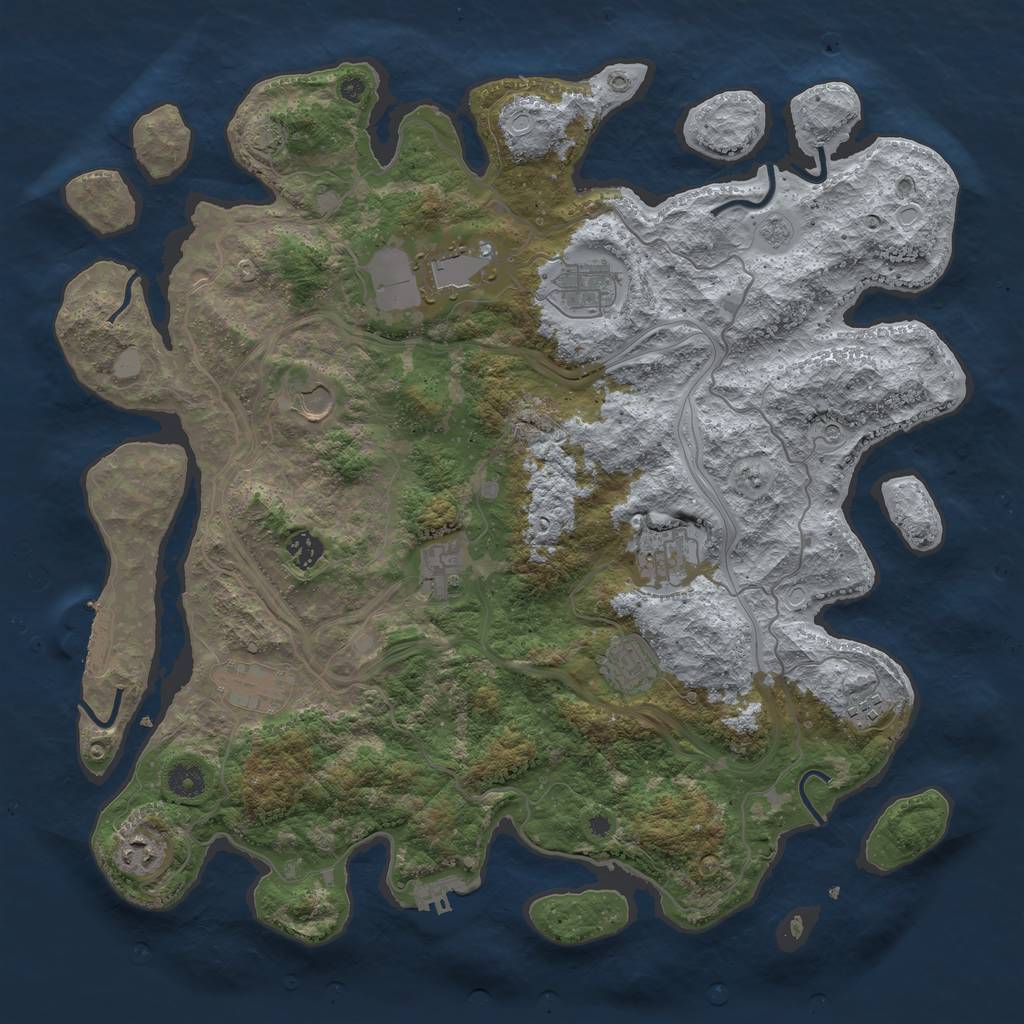 Rust Map: Procedural Map, Size: 4250, Seed: 66101162, 18 Monuments