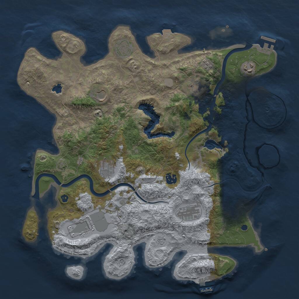 Rust Map: Procedural Map, Size: 4000, Seed: 965823, 15 Monuments