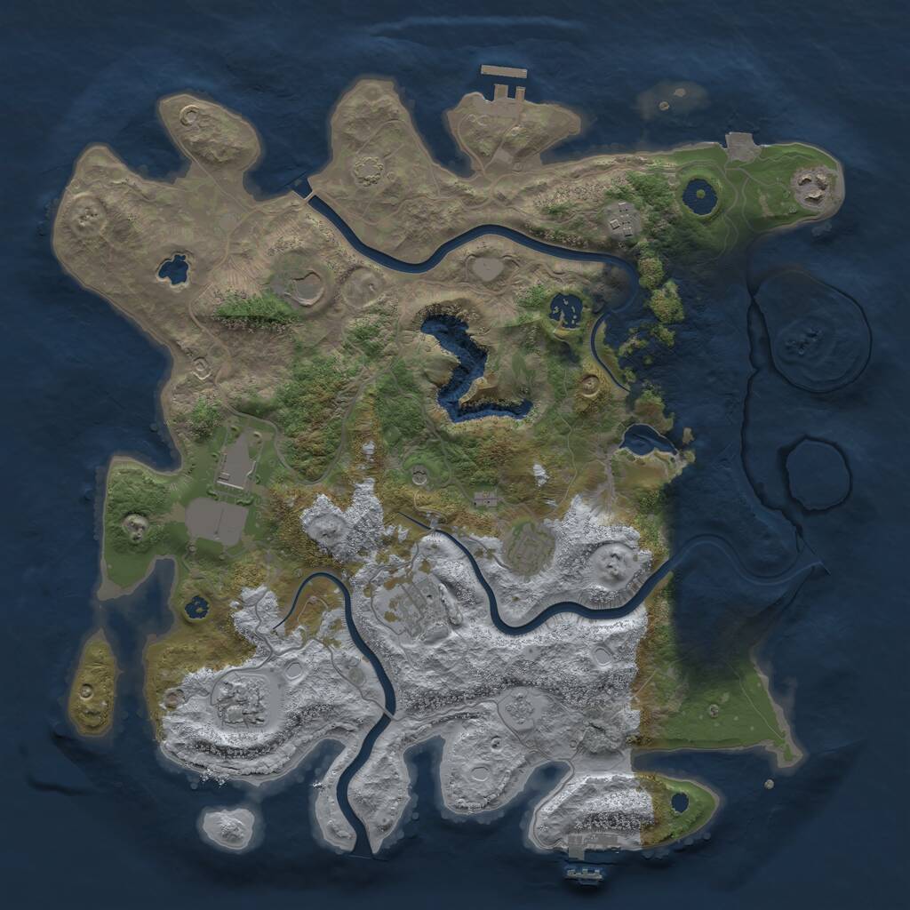 Rust Map: Procedural Map, Size: 4000, Seed: 965823, 14 Monuments