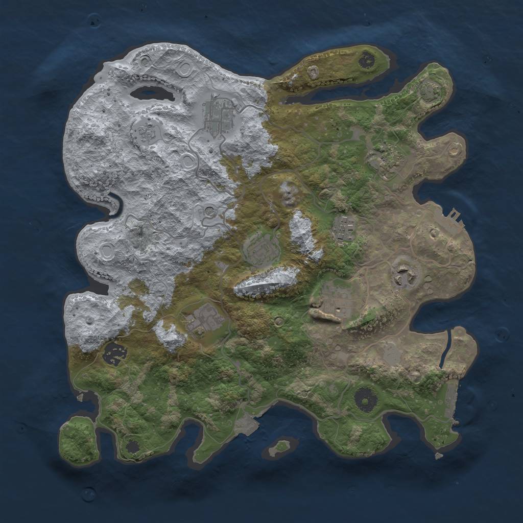 Rust Map: Procedural Map, Size: 3400, Seed: 75824962, 16 Monuments