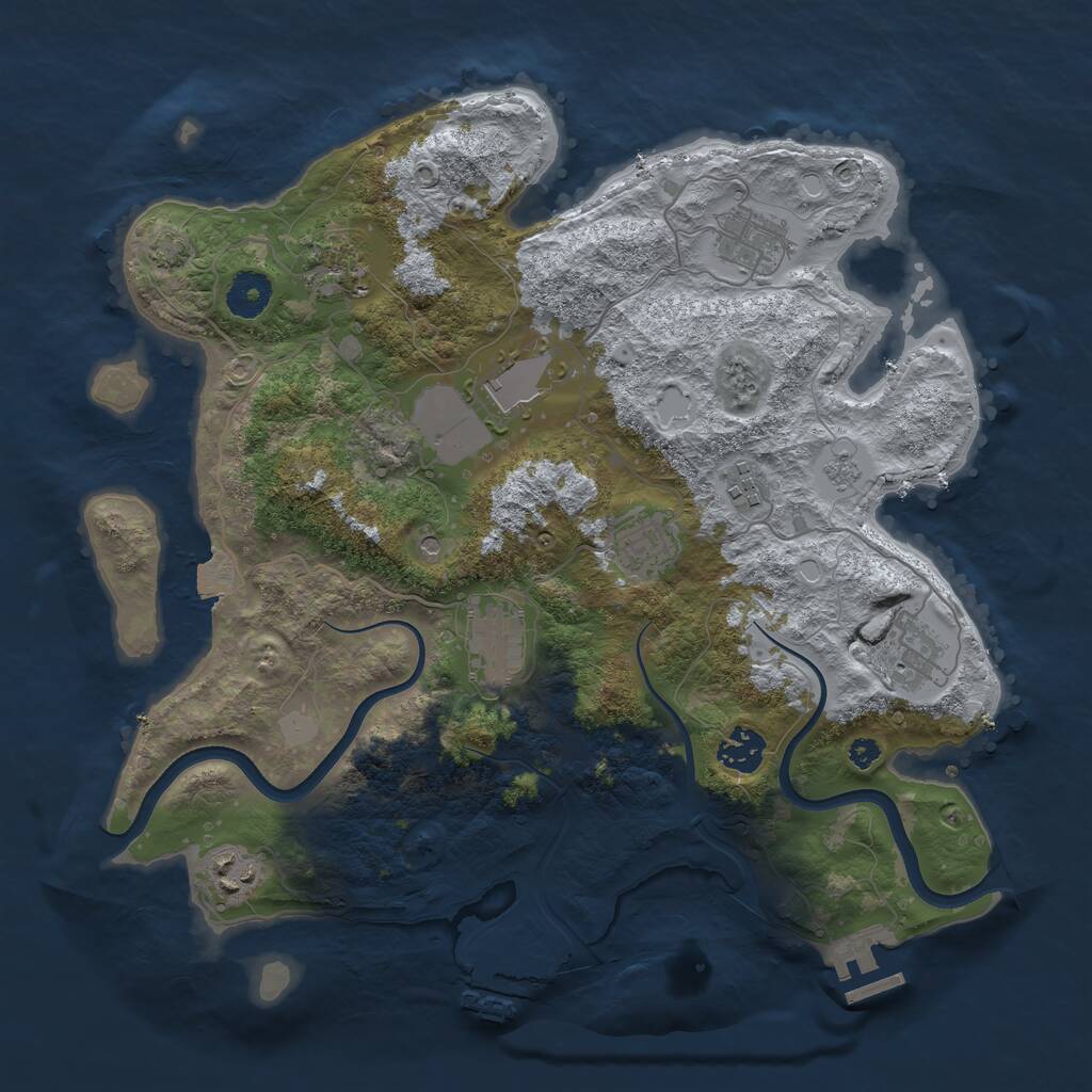 Rust Map: Procedural Map, Size: 3600, Seed: 95235522, 15 Monuments