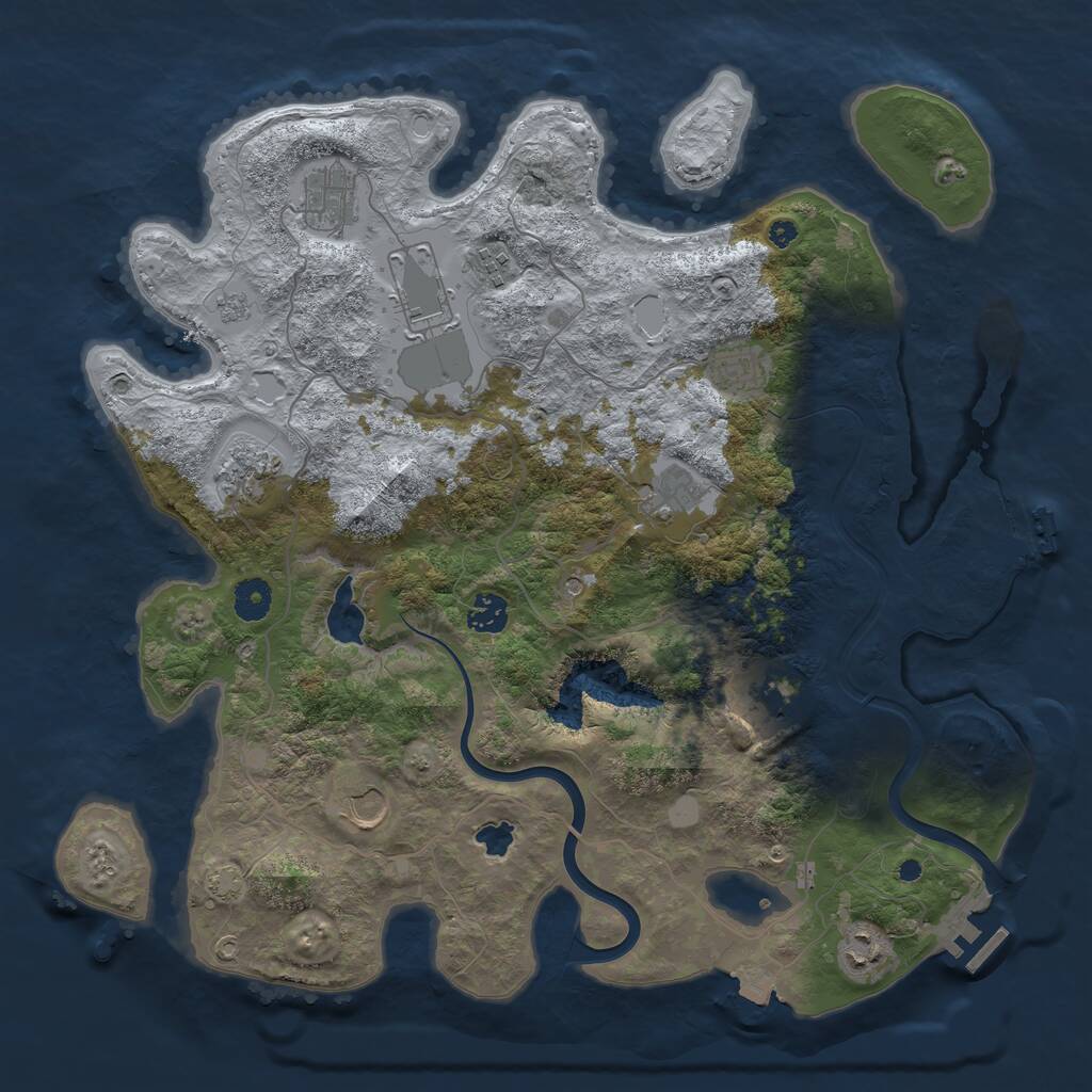 Rust Map: Procedural Map, Size: 4000, Seed: 417, 16 Monuments