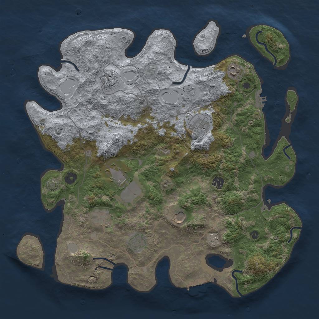 Rust Map: Procedural Map, Size: 4000, Seed: 417, 17 Monuments