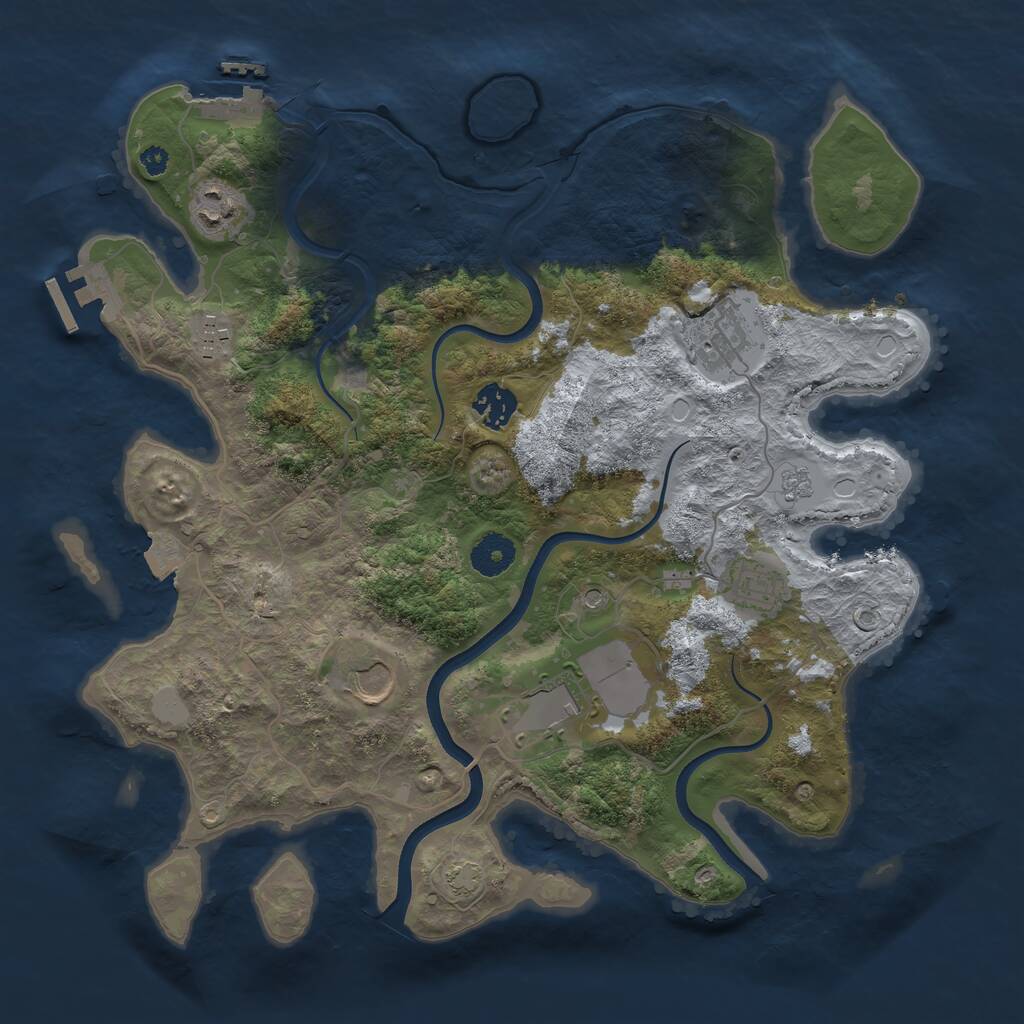Rust Map: Procedural Map, Size: 3600, Seed: 20420839, 13 Monuments