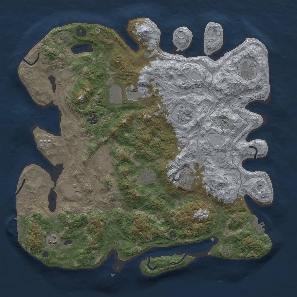 Rust Map: Procedural Map, Size: 4250, Seed: 12134, 18 Monuments