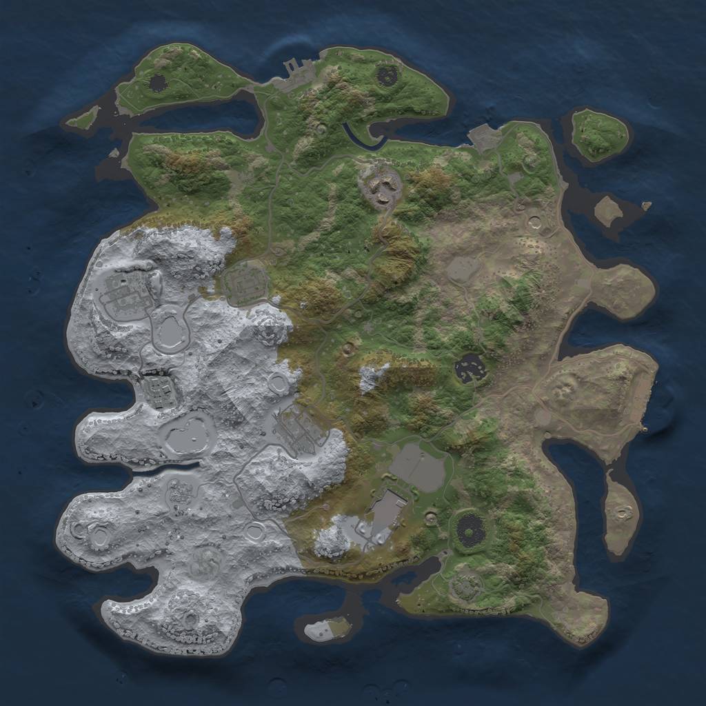 Rust Map: Procedural Map, Size: 3500, Seed: 362154456, 15 Monuments