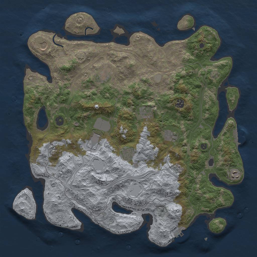 Rust Map: Procedural Map, Size: 4250, Seed: 1414360, 18 Monuments