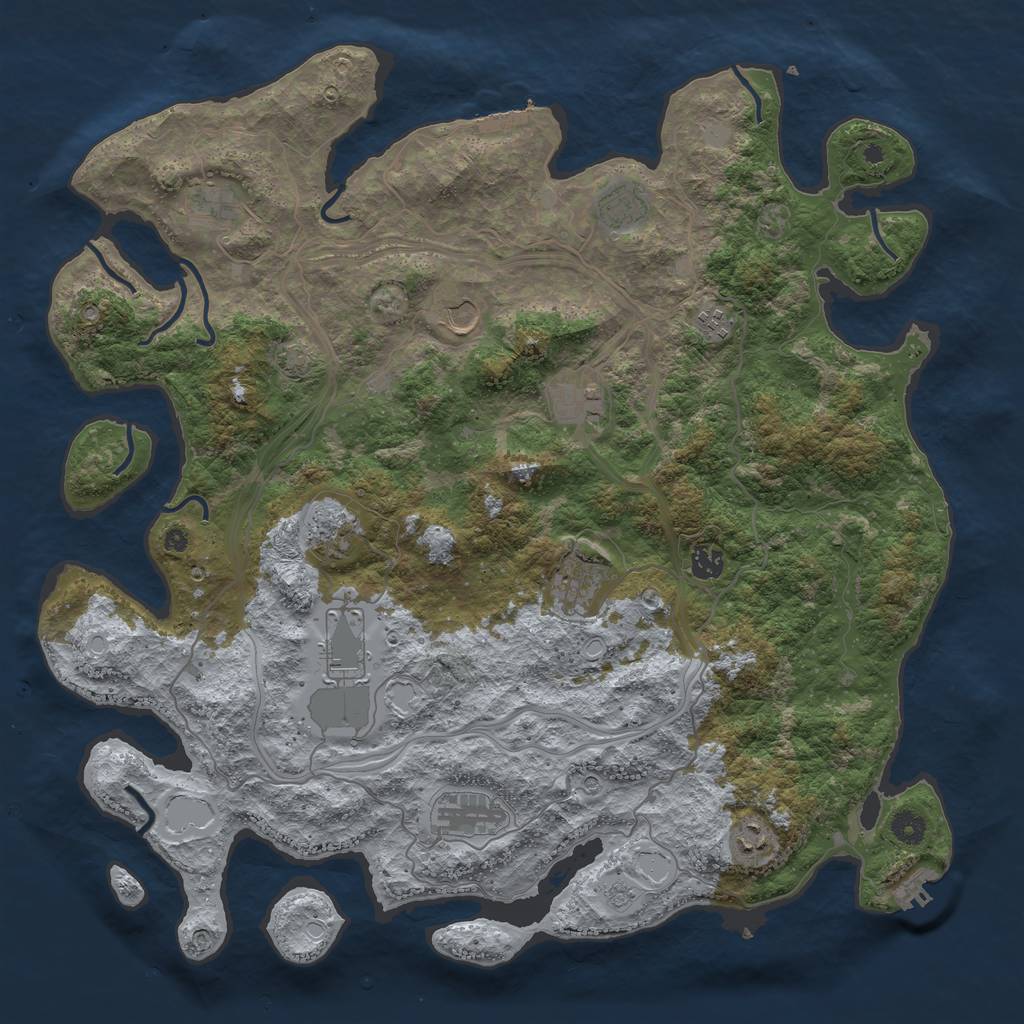 Rust Map: Procedural Map, Size: 4500, Seed: 46704, 19 Monuments