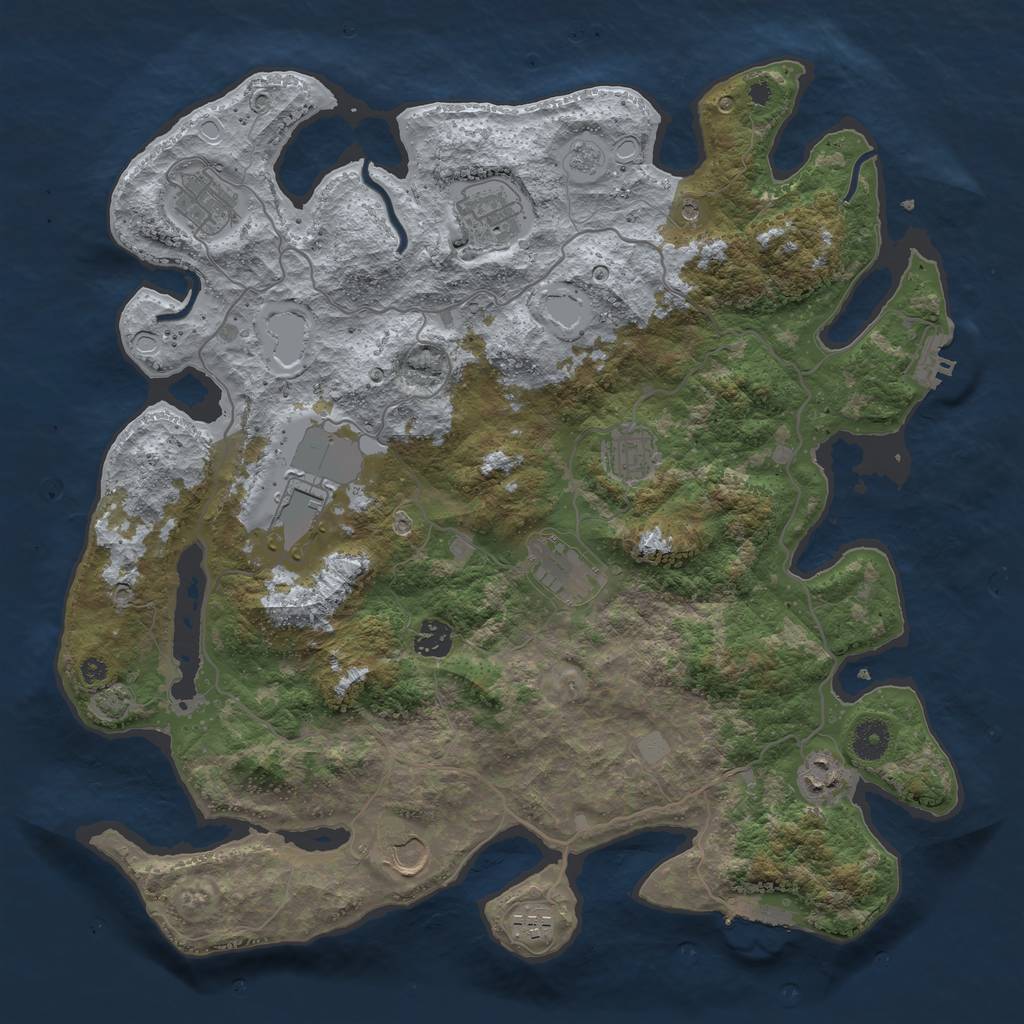 Rust Map: Procedural Map, Size: 4000, Seed: 119288882, 17 Monuments
