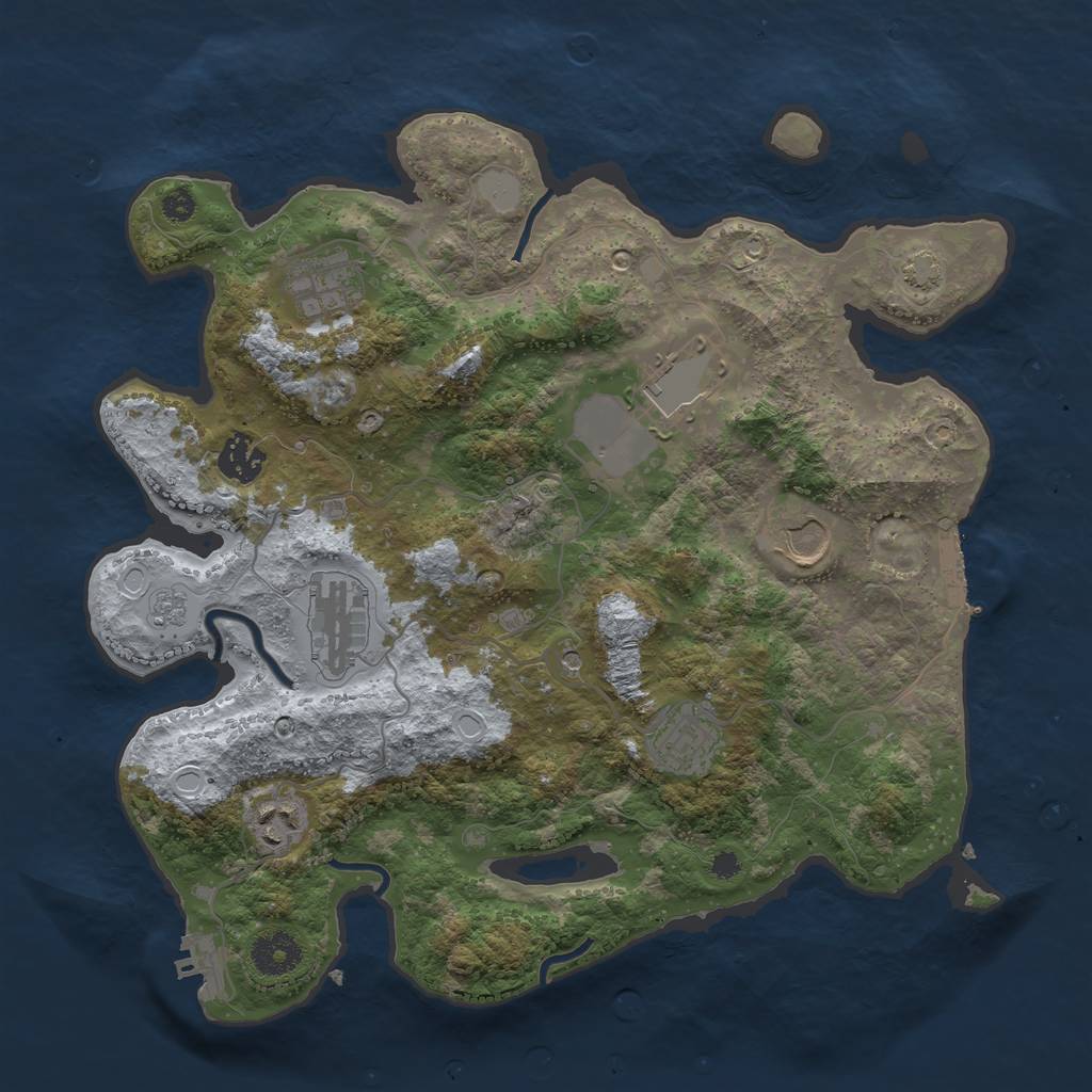 Rust Map: Procedural Map, Size: 3500, Seed: 310241115, 15 Monuments