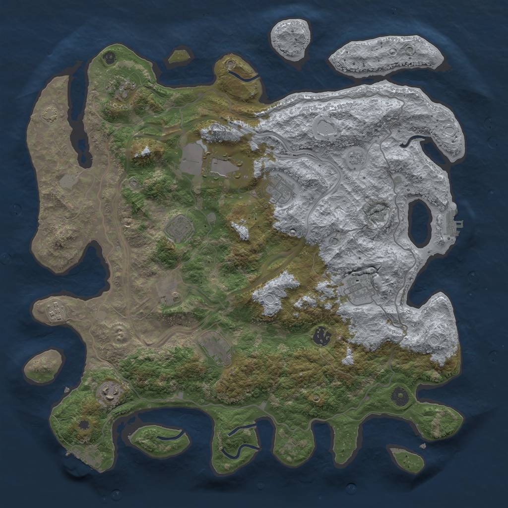 Rust Map: Procedural Map, Size: 4250, Seed: 1905867310, 18 Monuments