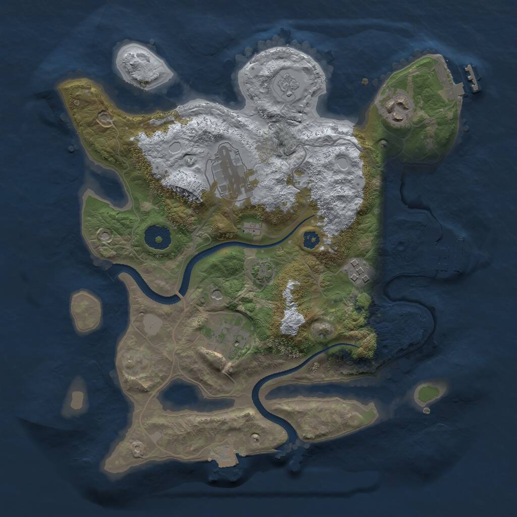 Rust Map: Procedural Map, Size: 3000, Seed: 656876770, 10 Monuments