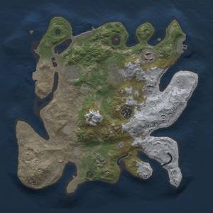 Thumbnail Rust Map: Procedural Map, Size: 3000, Seed: 1626222119, 13 Monuments